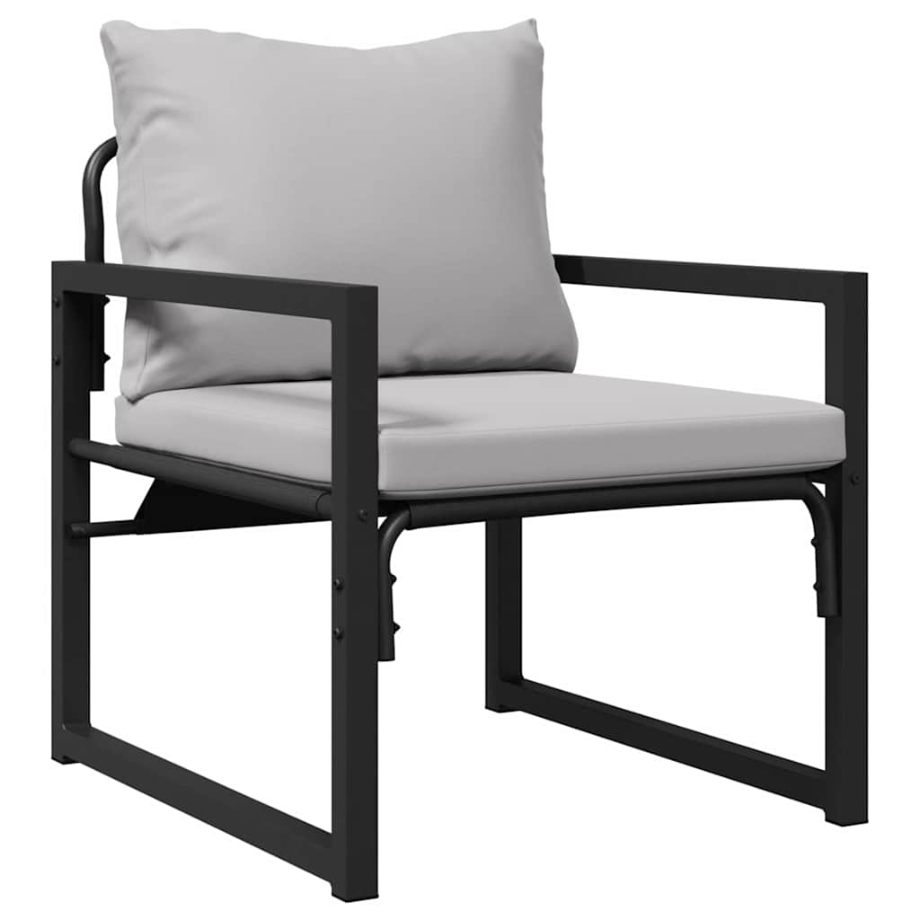 Garden Sofa Set Black Steel