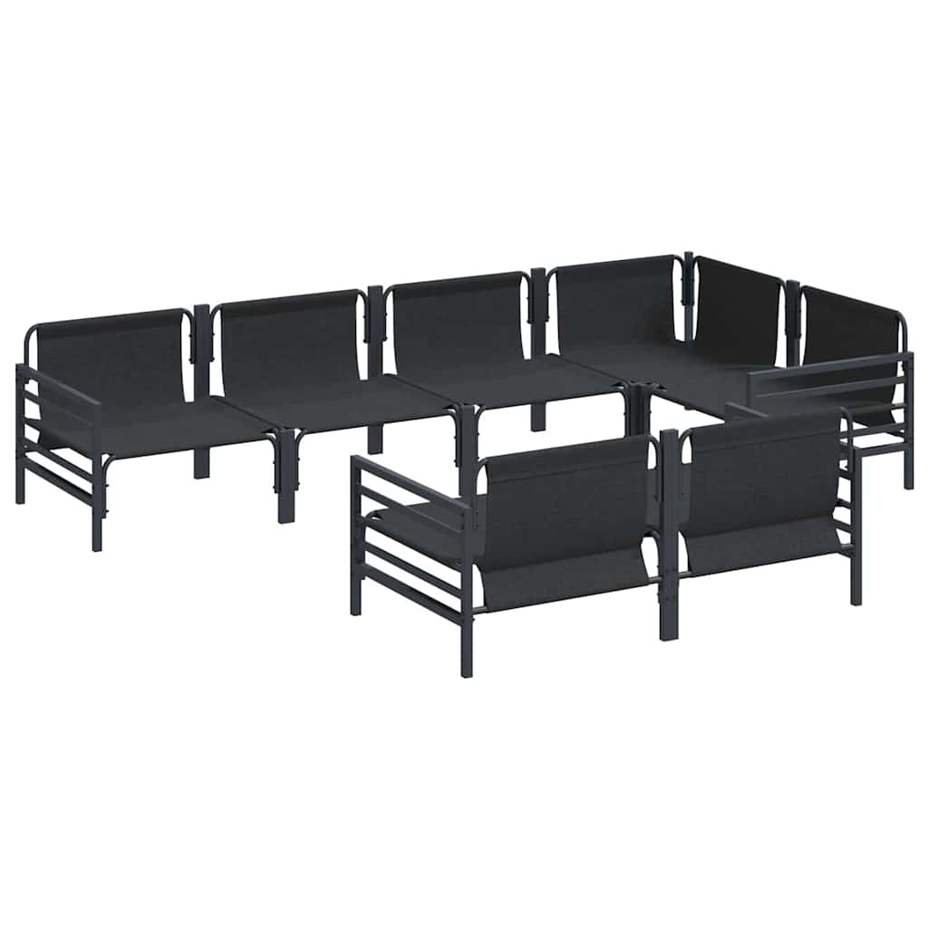 Garden Sofa Set with Cushion 7 pcs Anthracite Steel & Fabric