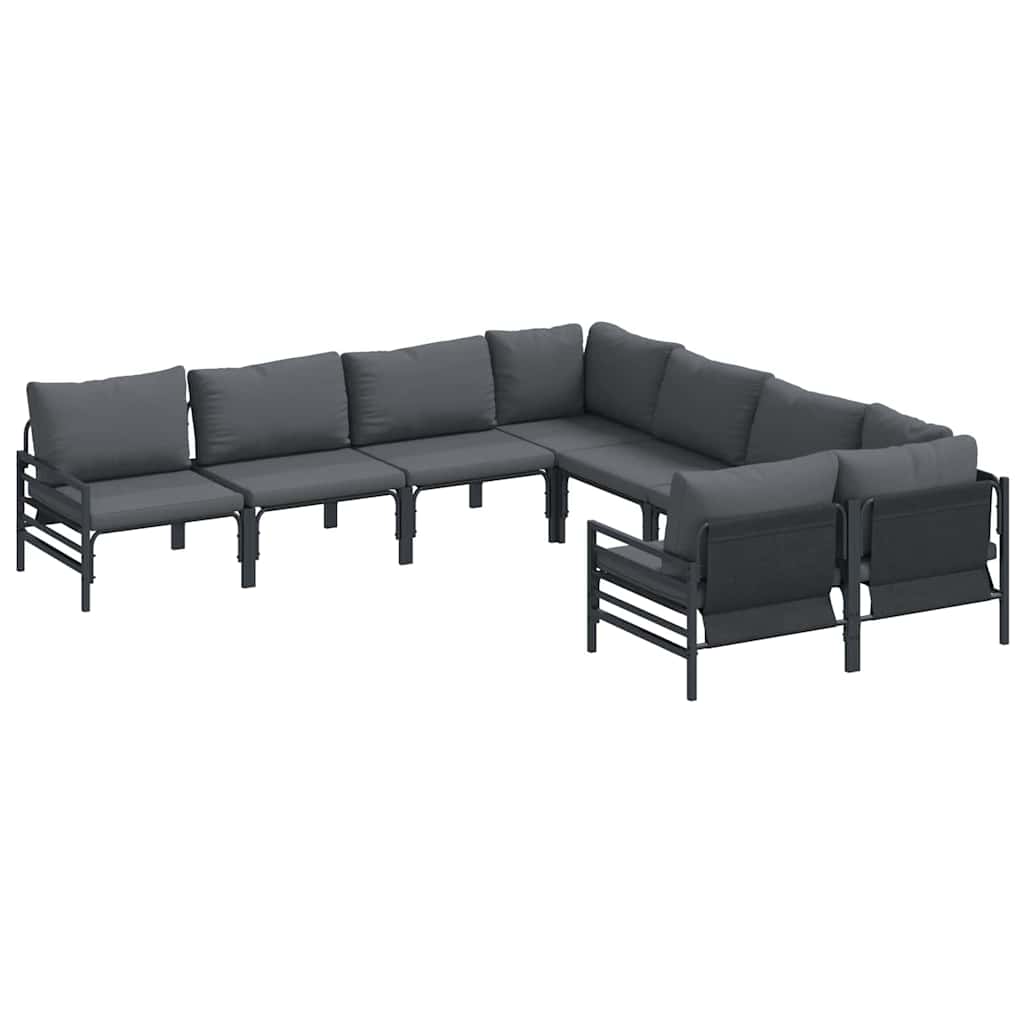 Garden Sofa Set with Cushion 8 pcs Anthracite Steel