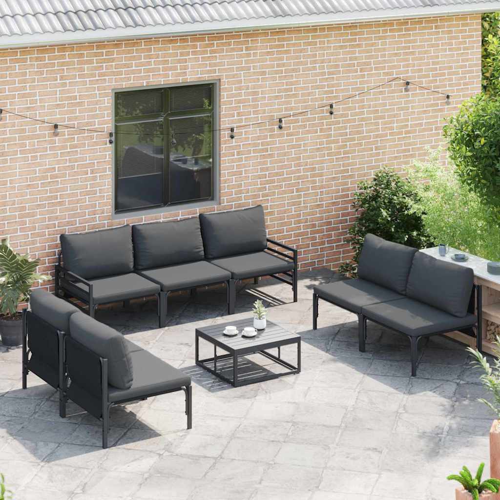 Garden Sofa Set 7 pcs Anthracite Steel