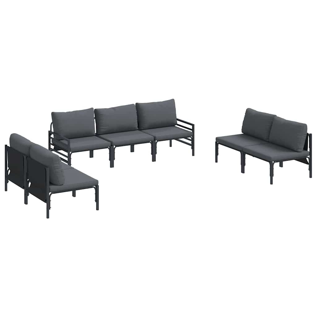 Garden Sofa Set 7 pcs Anthracite Steel