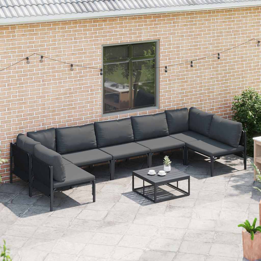 Garden Sofa Set 7 pcs Anthracite Steel