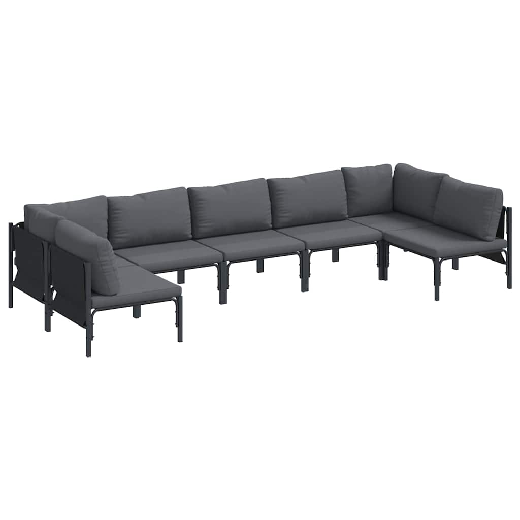 Garden Sofa Set 7 pcs Anthracite Steel