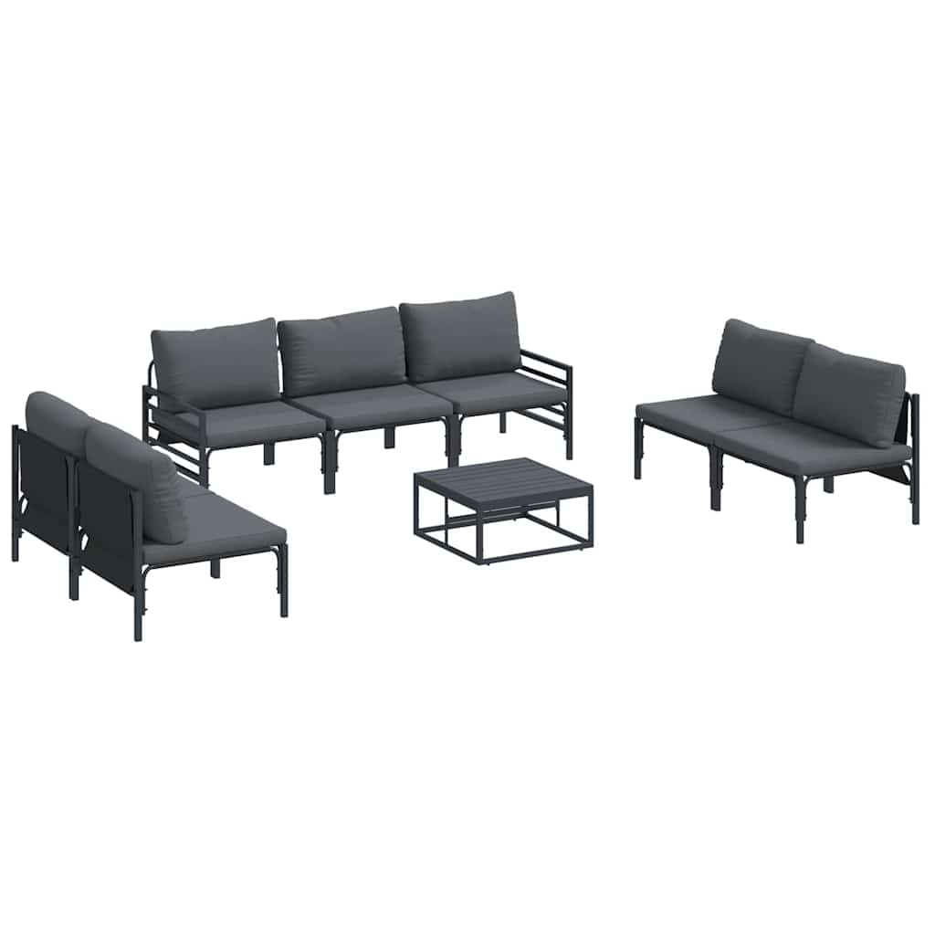 Garden Sofa Set 8 pcs Anthracite Steel