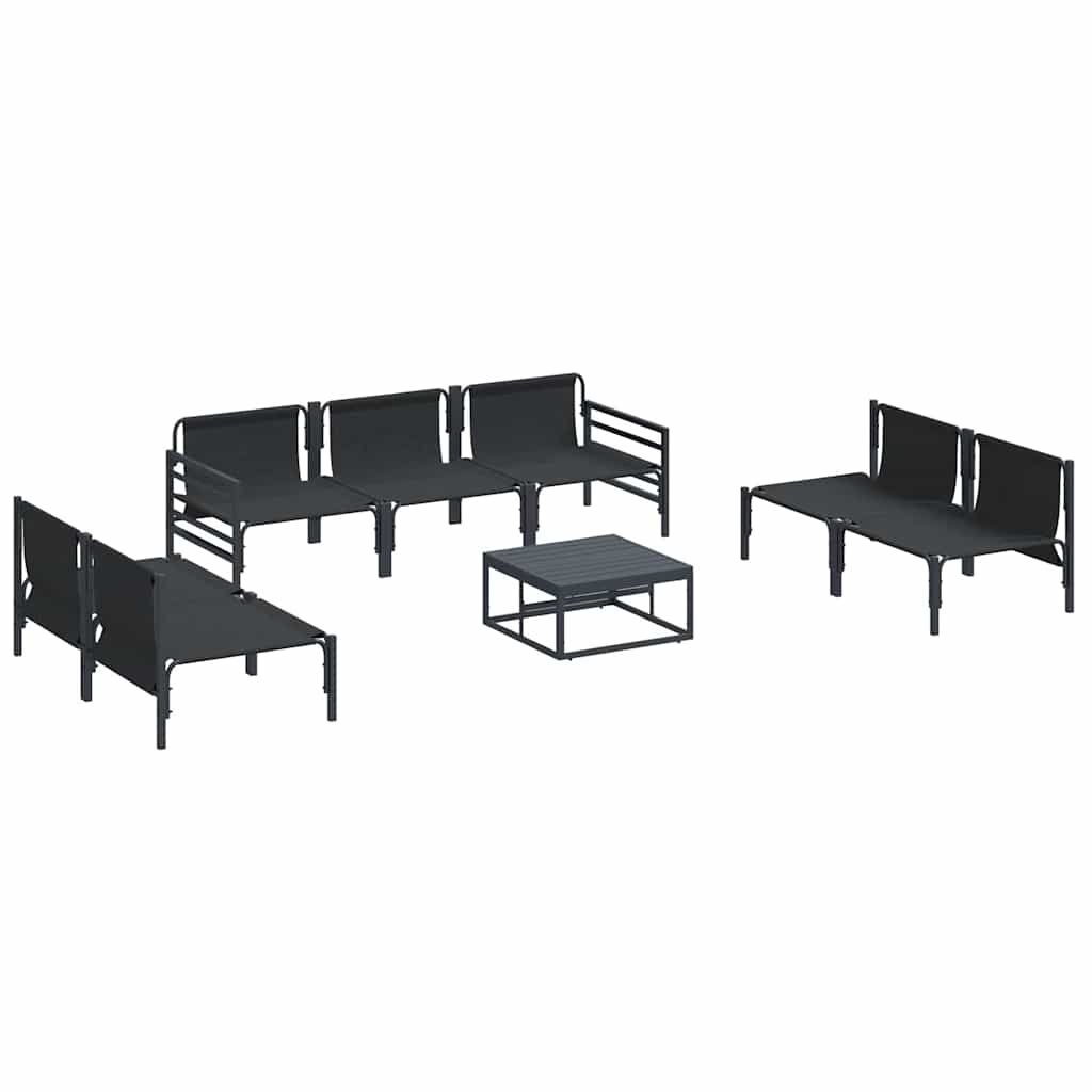 Garden Sofa Set 8 pcs Anthracite Steel