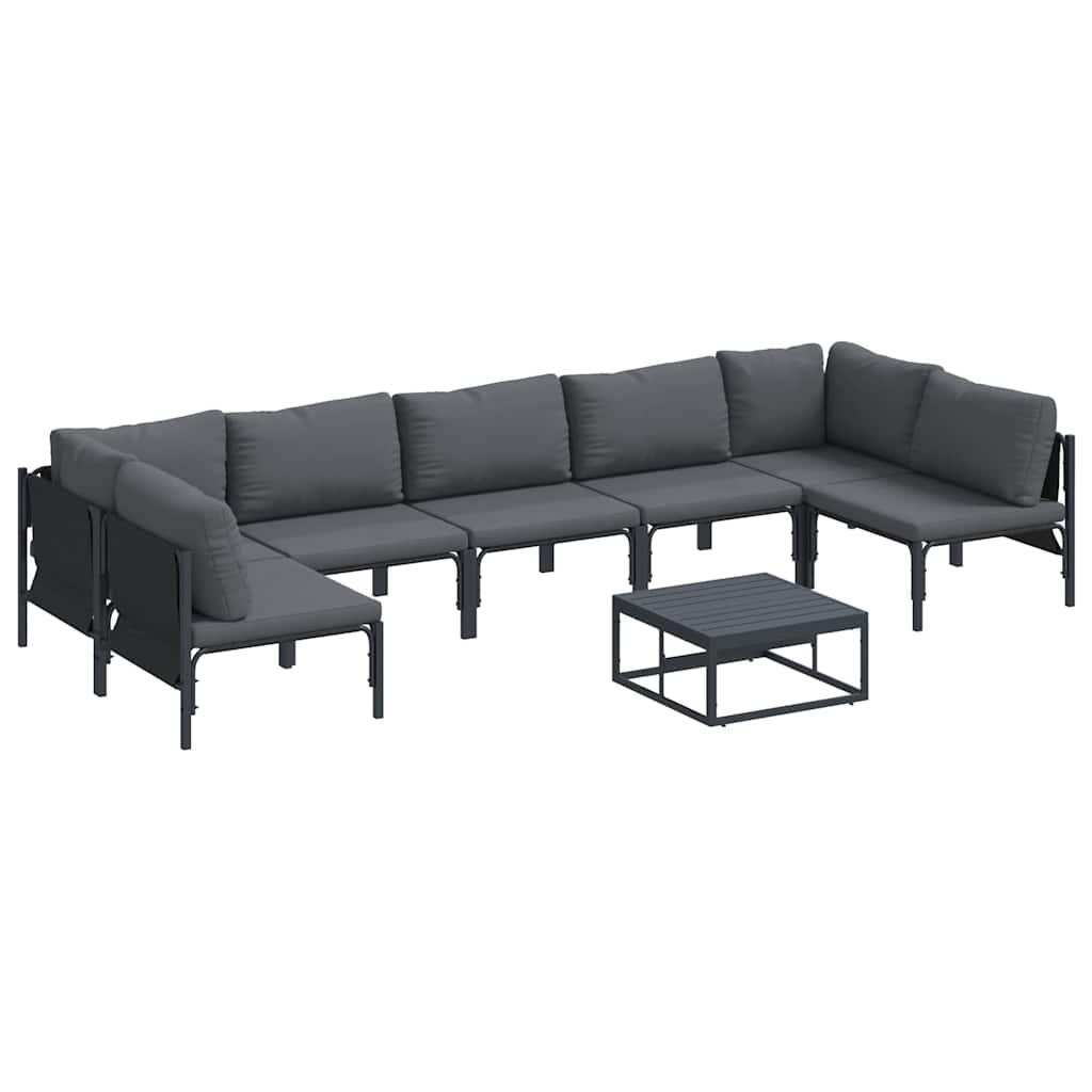 Garden Sofa Set 8 pcs Anthracite Steel
