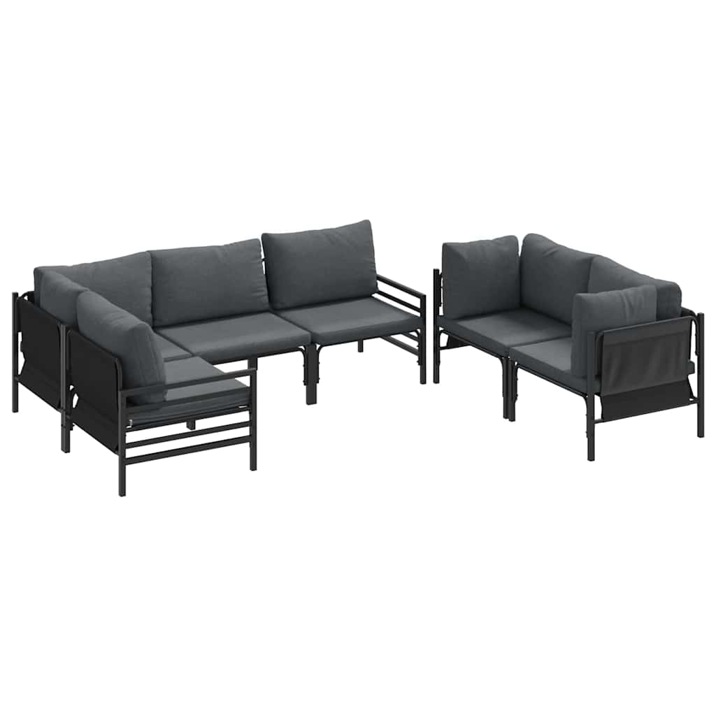 Garden Sofa Set with Cushion 6 pcs Anthracite Steel