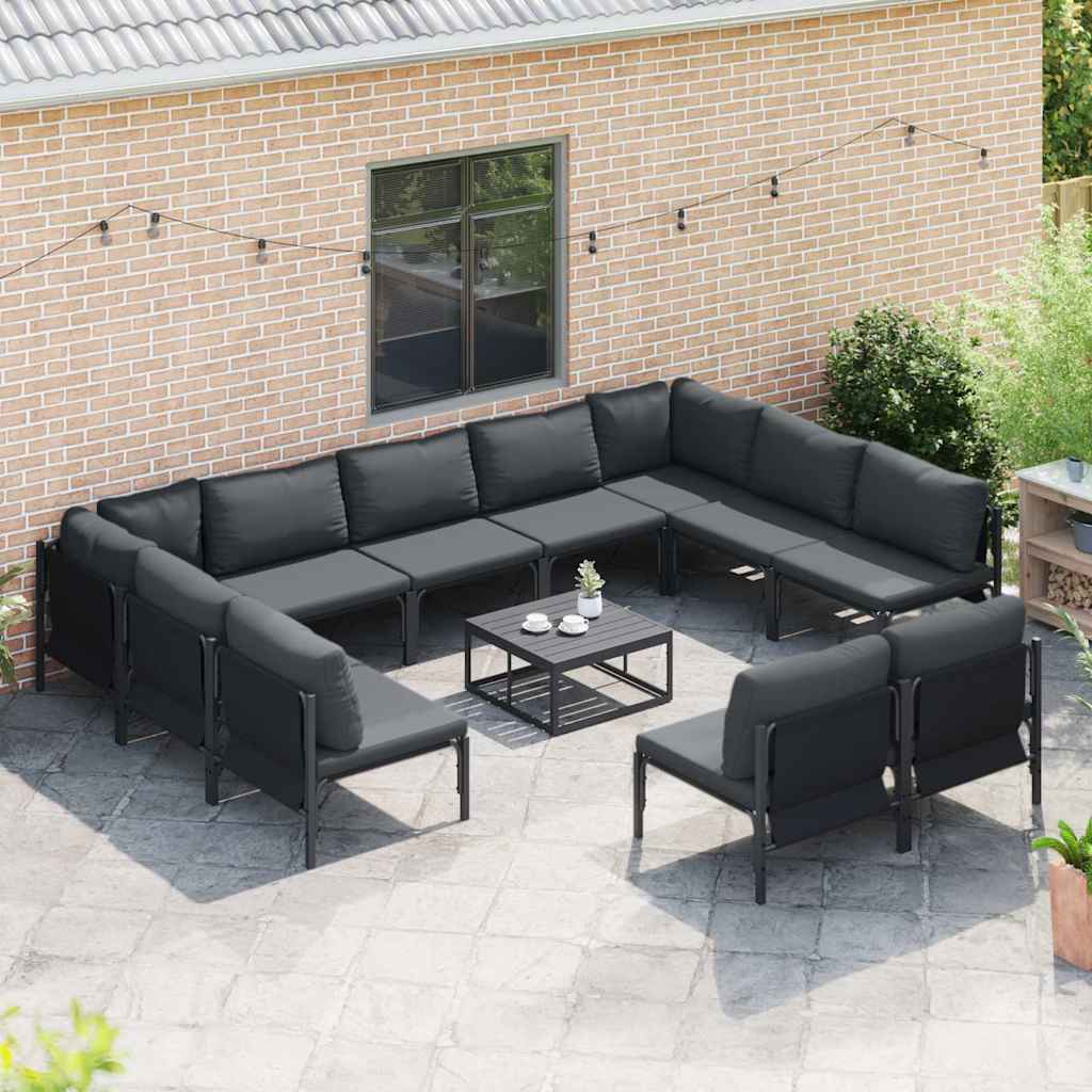 Garden Sofa Set Anthracite Steel