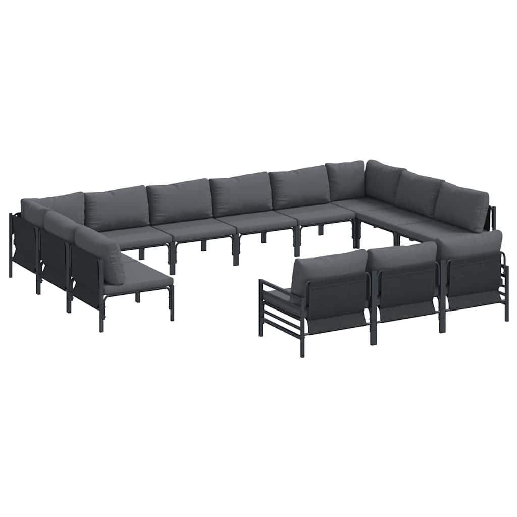 Garden Sofa Set 13 pcs Anthracite Steel