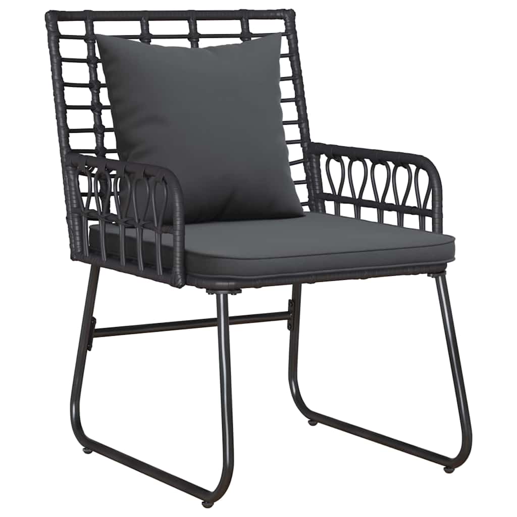Garden Furniture Set with Cushion 4 pcs Black and Anthracite