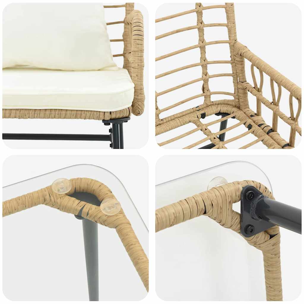 Garden Furniture Set with Cushion 4 pcs Black and Anthracite