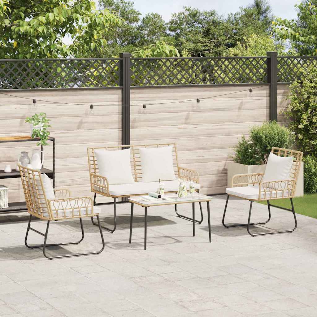 Garden Furniture Set with Cushion 4 pcs Black and Anthracite