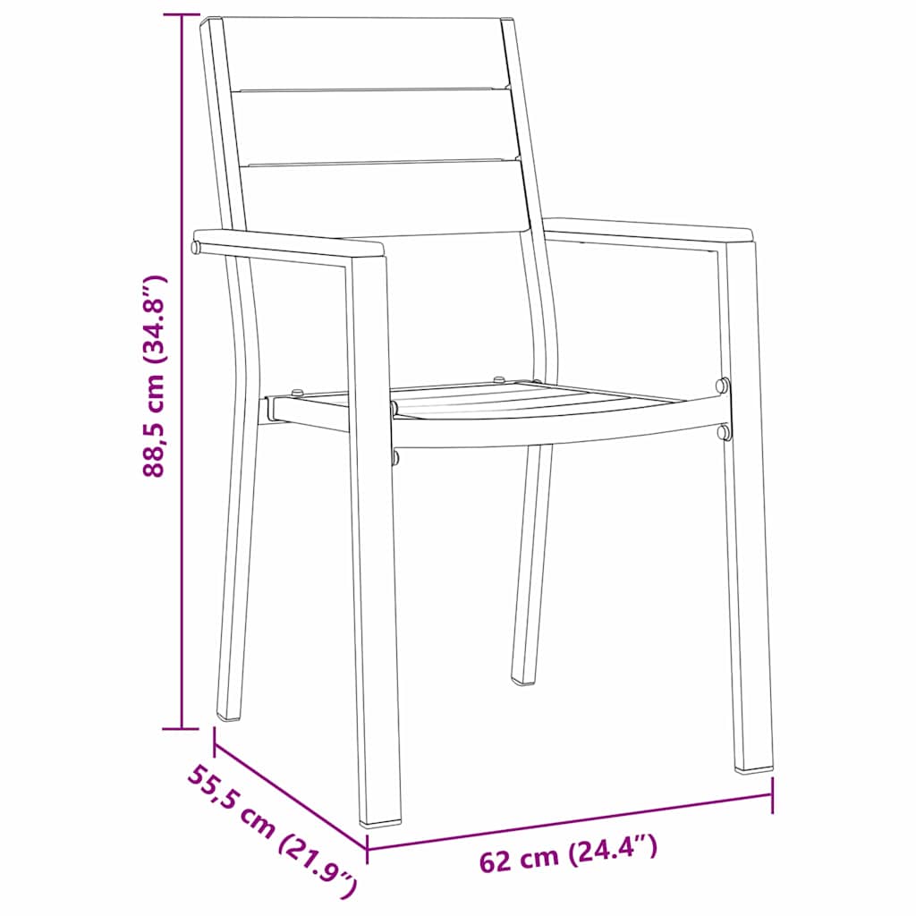 Garden Dining Set 5 pcs Black HDPE