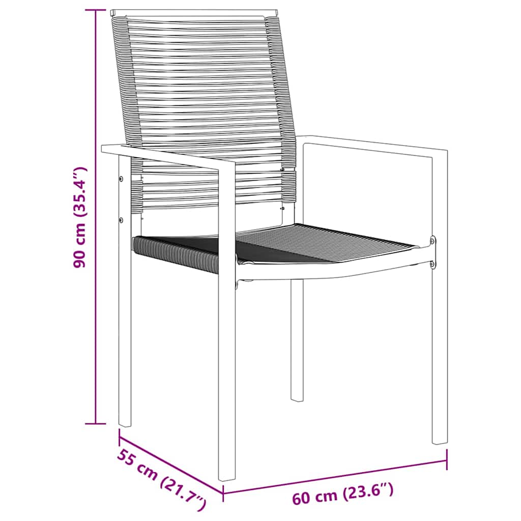 Garden Dining Set 5 pcs Black PVC rattan