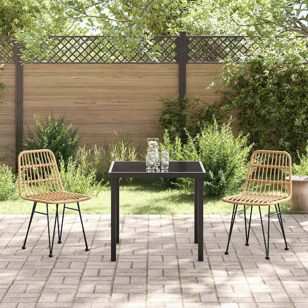 Garden Dining Set 3 pcs Brown Poly rattan