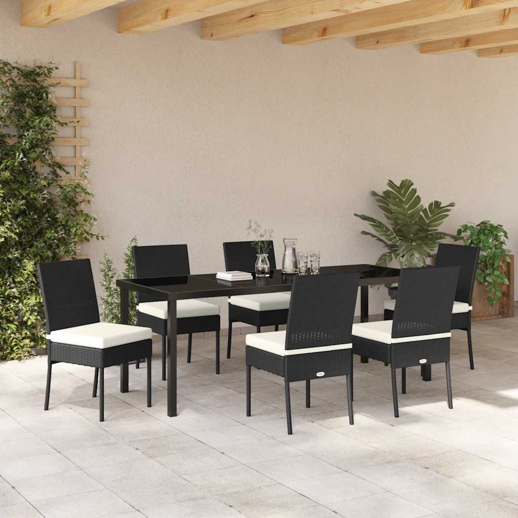 Garden Dining Set 7 pcs Cream Powder-Coated Steel