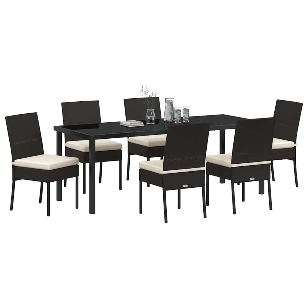 Garden Dining Set 7 pcs Cream Powder-Coated Steel