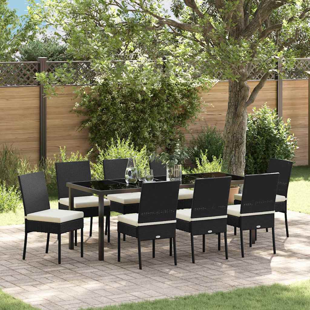 Garden Dining Set 9 pcs Cream Powder-Coated Steel