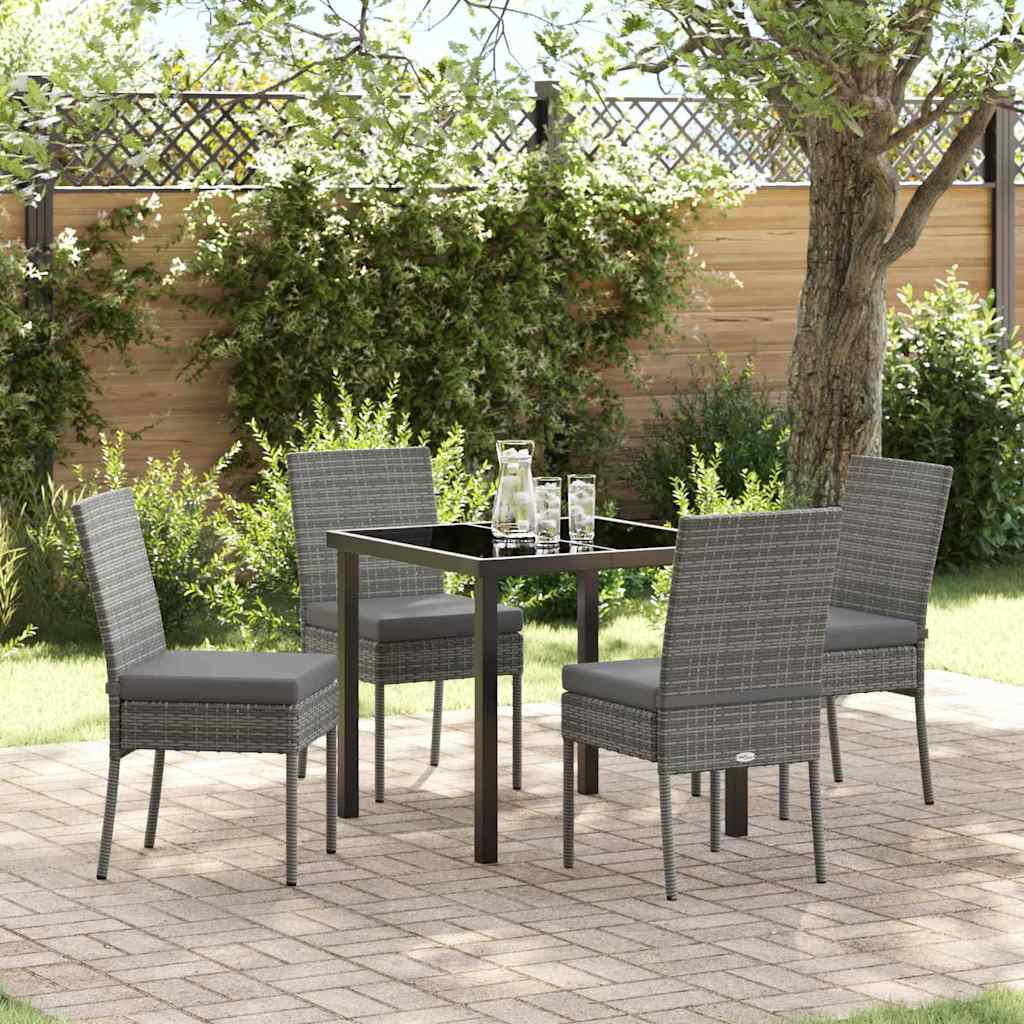 Garden Dining Set 5 pcs Grey Poly rattan