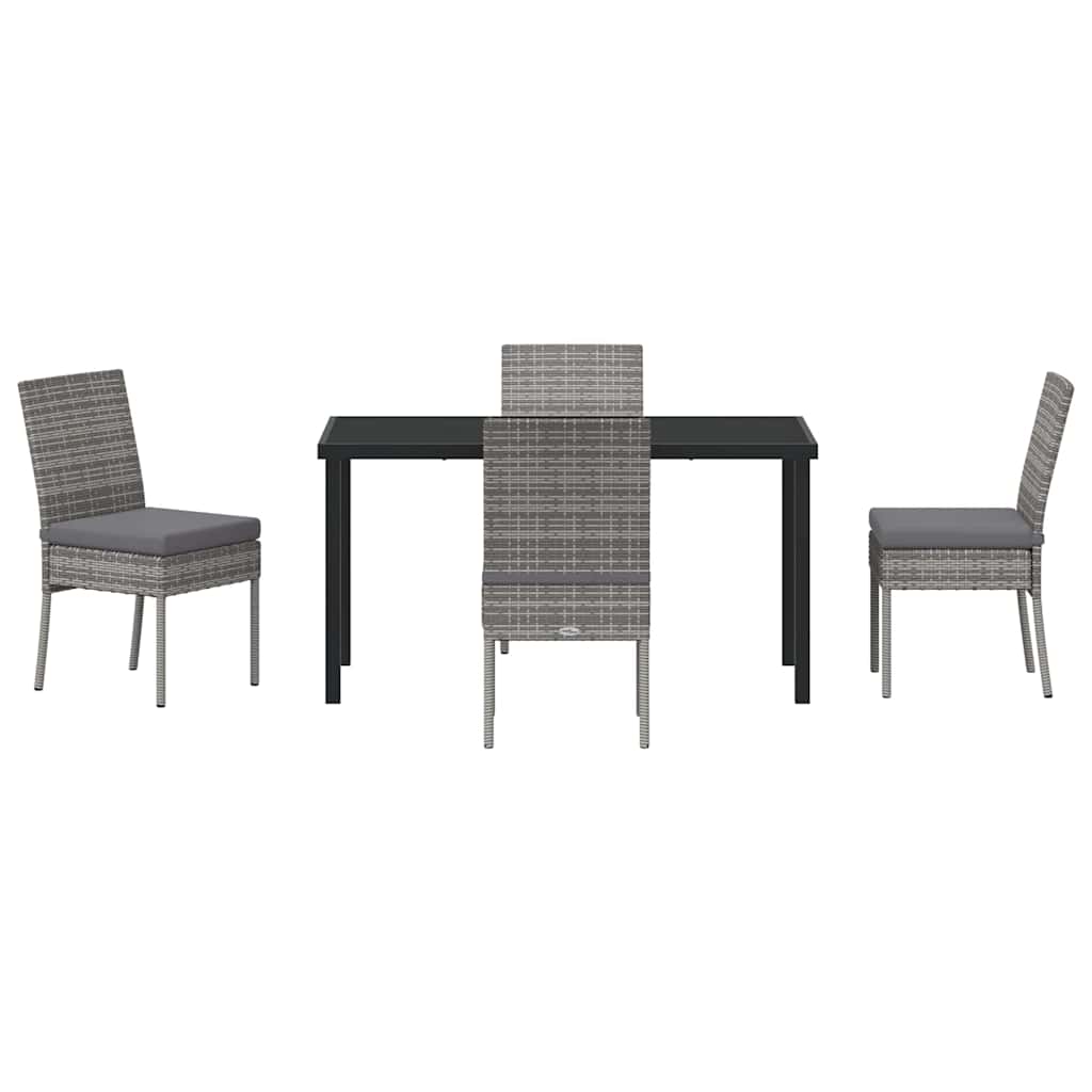 Garden Dining Set 5 pcs Grey Poly rattan