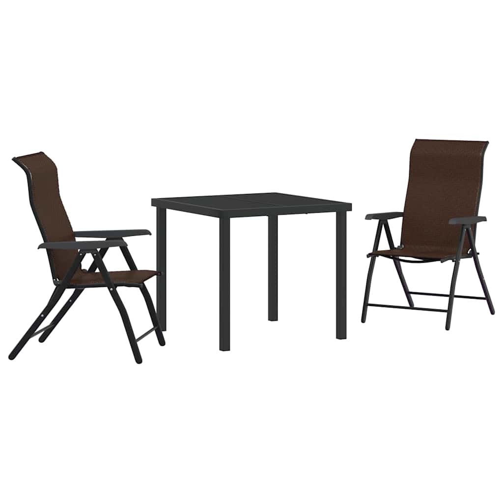 Garden Dining Set Height-Adjustable 3 pcs Brown Poly rattan