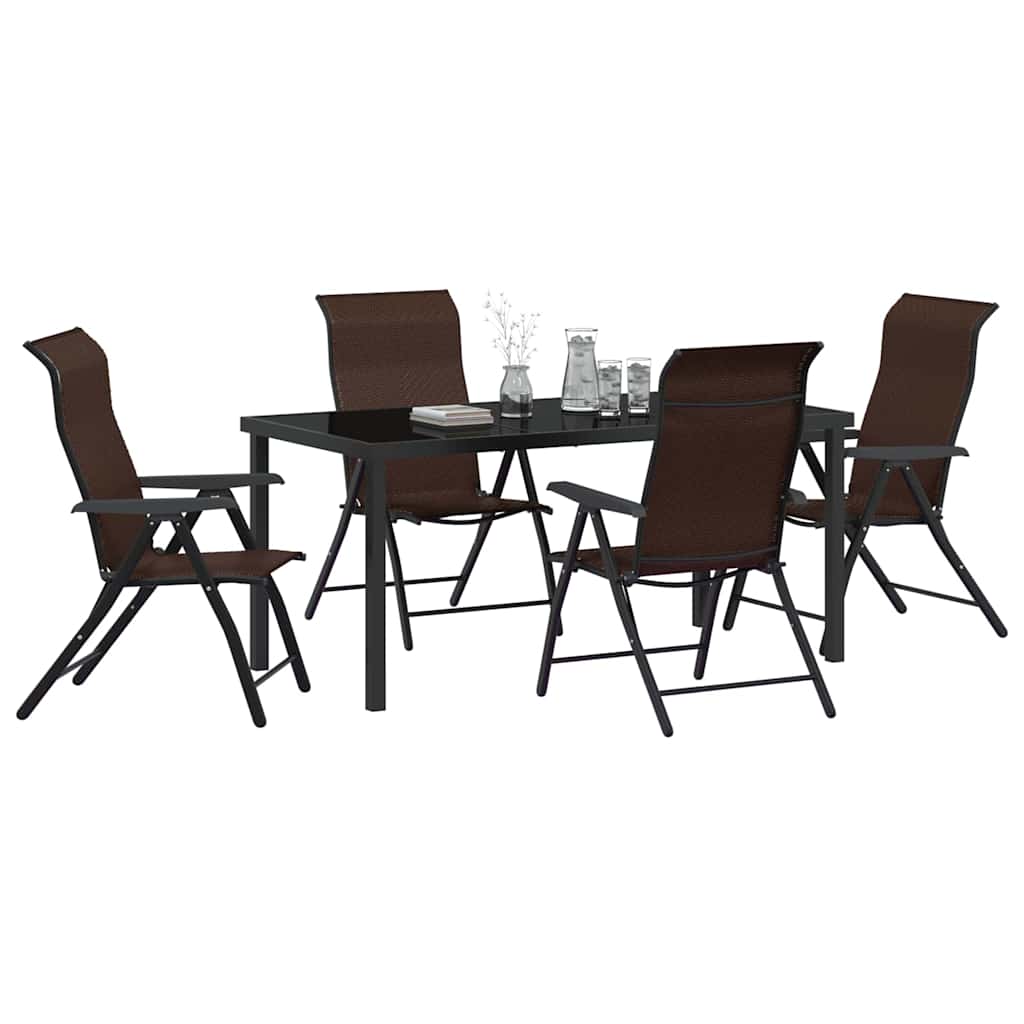 Garden Dining Set Height-Adjustable 5 pcs Brown Poly rattan