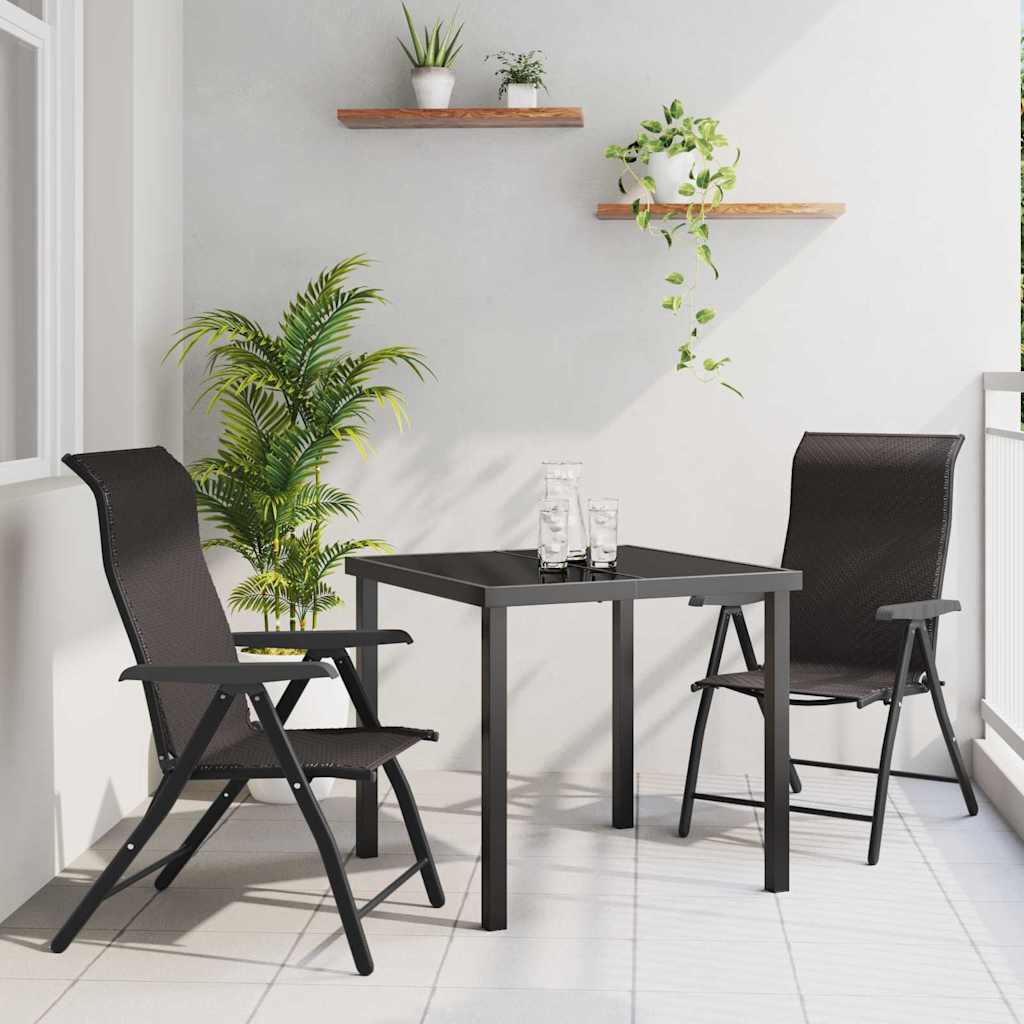 Garden Dining Set 3 pcs Black coffee Poly rattan
