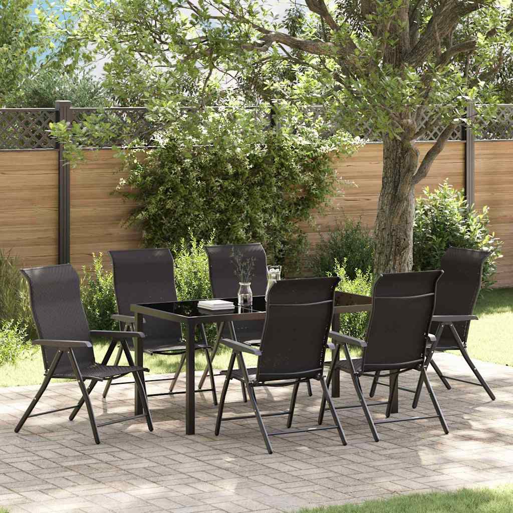 Garden Dining Set 7 pcs Black coffee Poly rattan