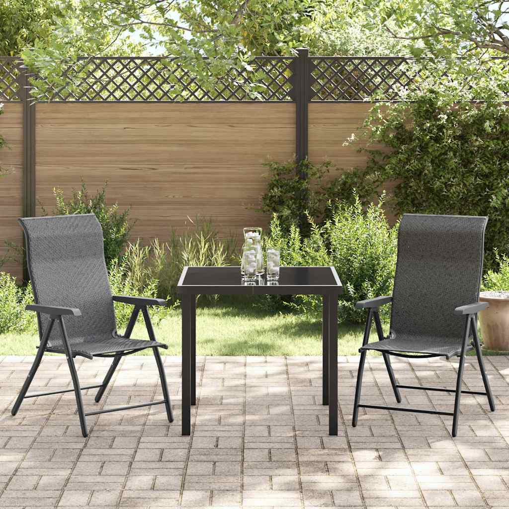 Garden Dining Set Height-Adjustable 3 pcs Grey Poly rattan
