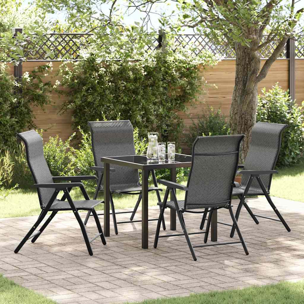 Garden Dining Set Height-Adjustable 5 pcs Grey Poly rattan