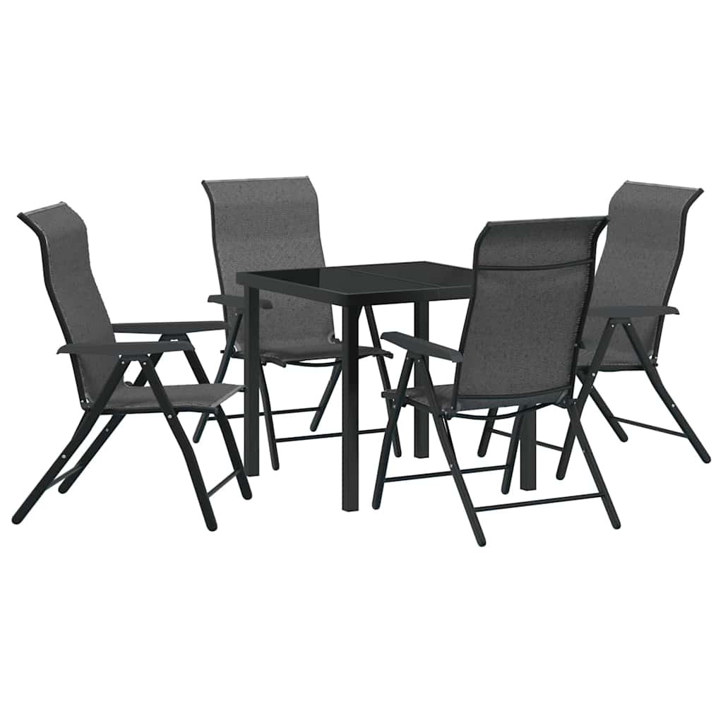 Garden Dining Set Height-Adjustable 5 pcs Grey Poly rattan