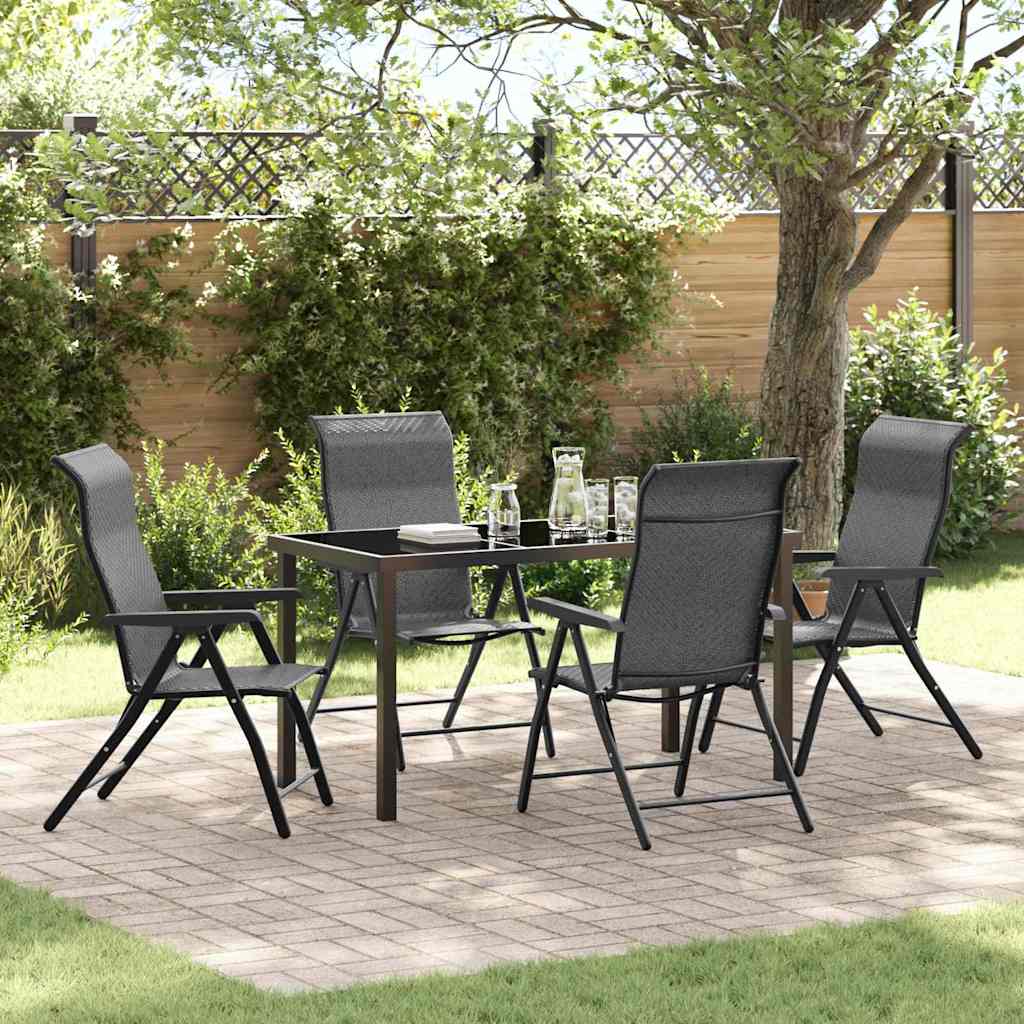 Garden Dining Set Height-Adjustable 5 pcs Grey Poly rattan