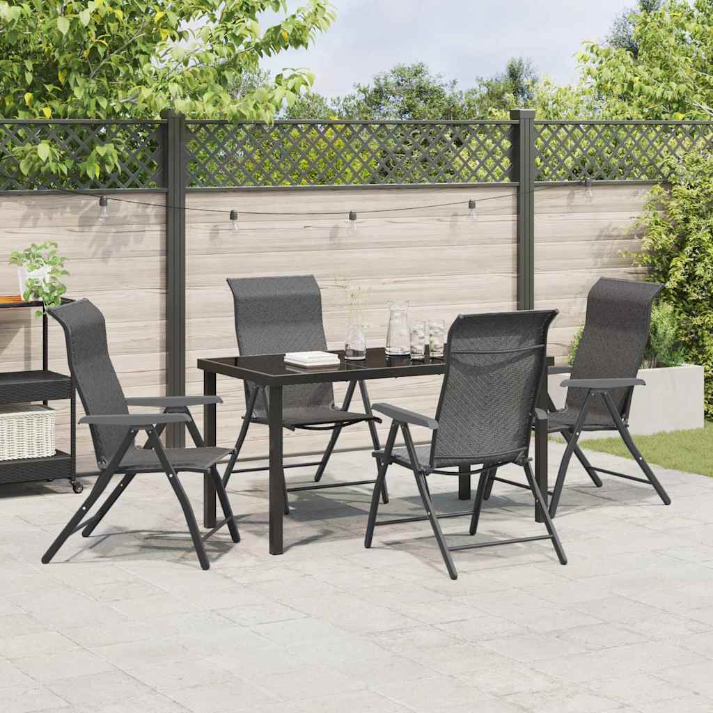Garden Dining Set Height-Adjustable 5 pcs Grey Poly rattan