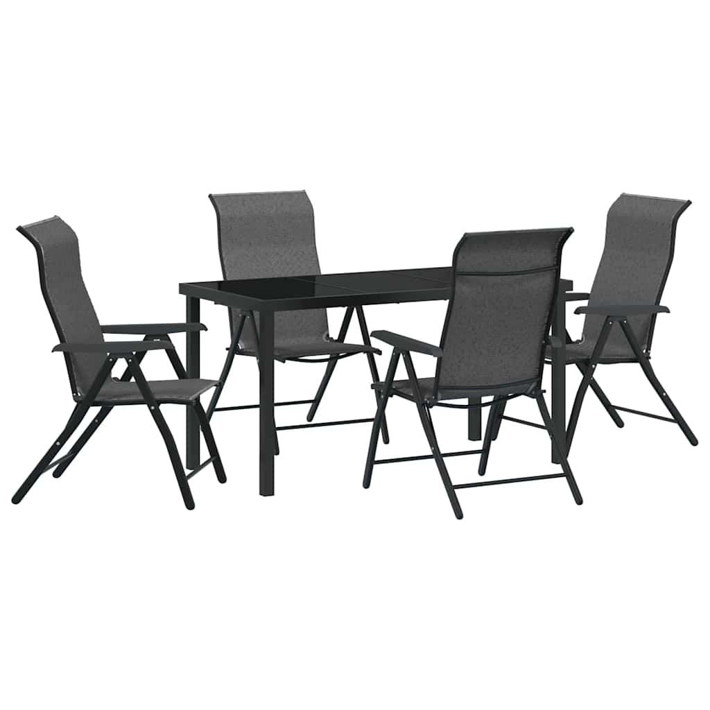 Garden Dining Set Height-Adjustable 5 pcs Grey Poly rattan