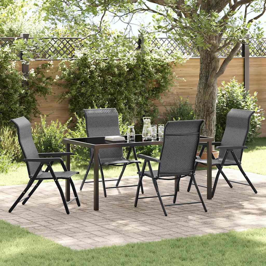 Garden Dining Set Height-Adjustable 5 pcs Grey Poly rattan