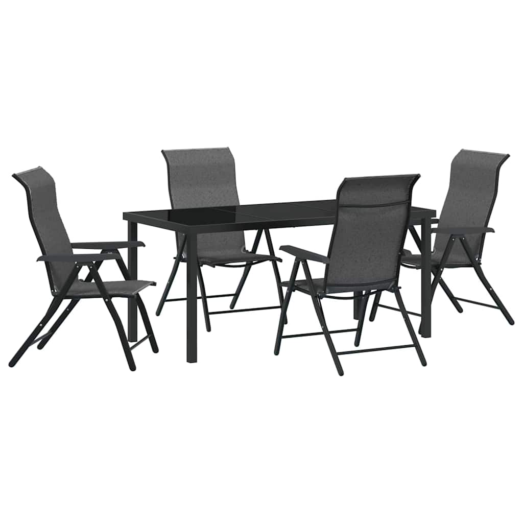 Garden Dining Set Height-Adjustable 5 pcs Grey Poly rattan