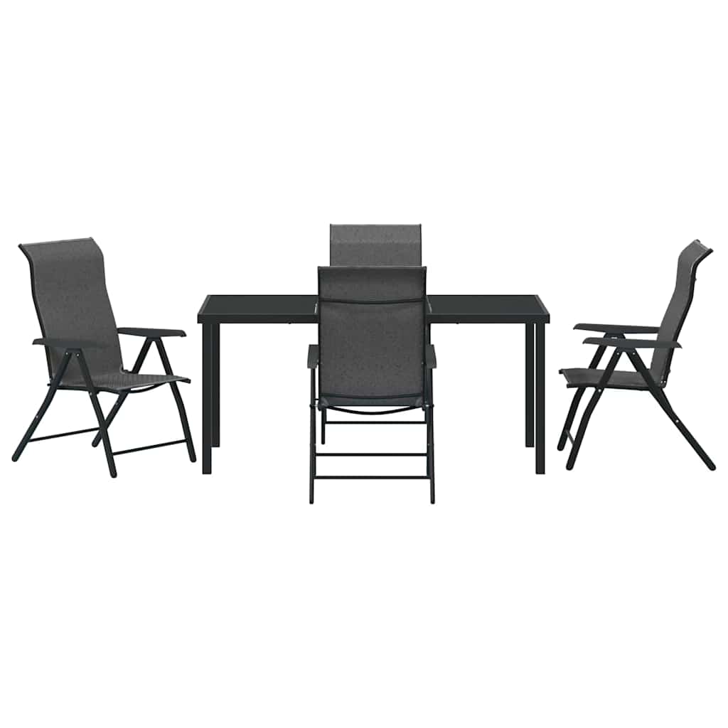 Garden Dining Set Height-Adjustable 5 pcs Grey Poly rattan