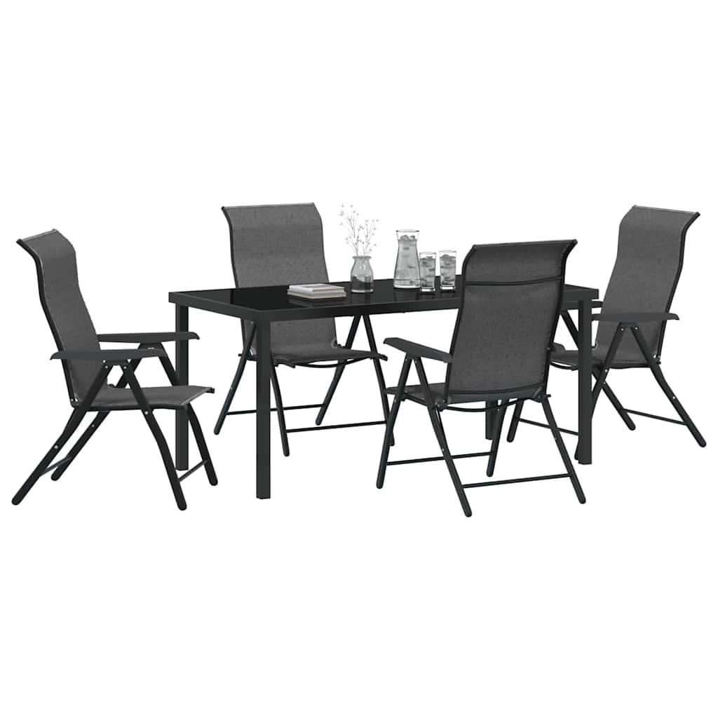 Garden Dining Set Height-Adjustable 5 pcs Grey Poly rattan