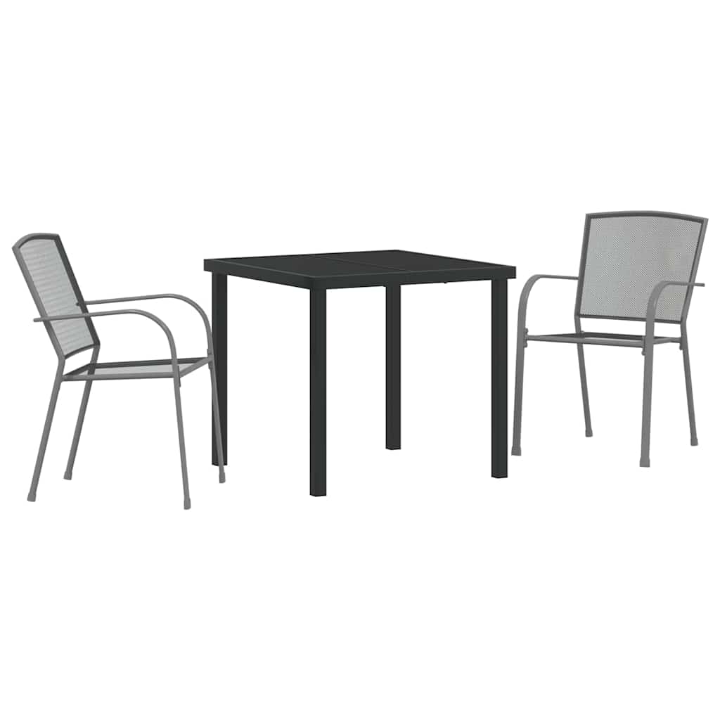 Garden Dining Set 3 pcs Anthracite Steel