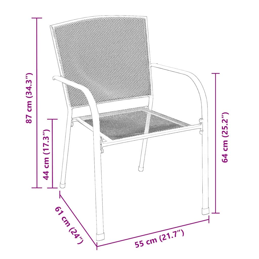 Garden Dining Set 3 pcs Anthracite Steel