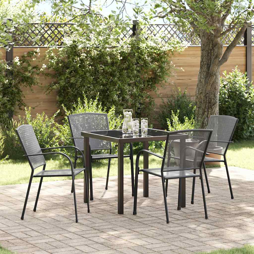 Garden Dining Set 5 pcs Anthracite Steel
