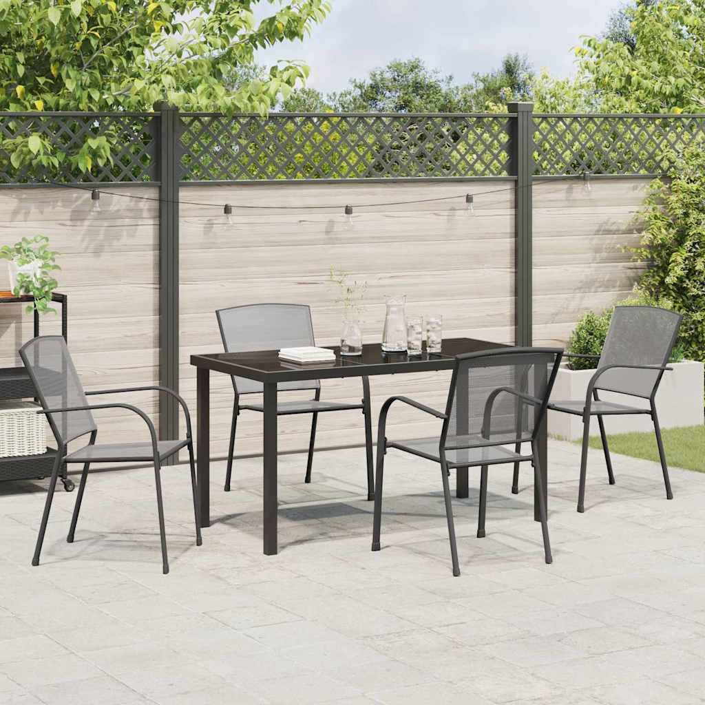 Garden Dining Set 5 pcs Anthracite Steel
