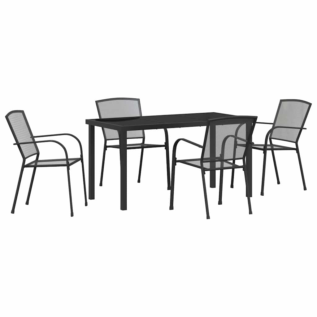 Garden Dining Set 5 pcs Anthracite Steel