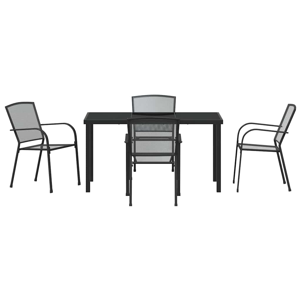 Garden Dining Set 5 pcs Anthracite Steel