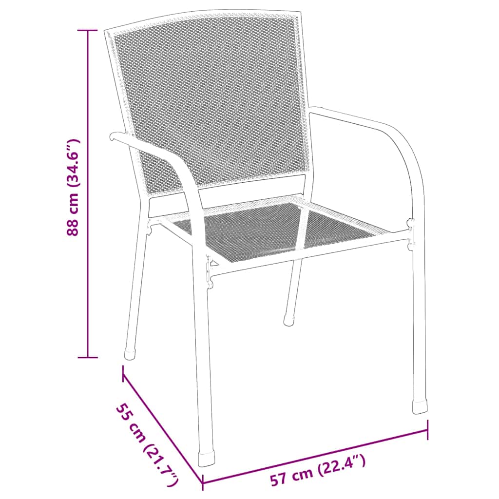 Garden Dining Set 5 pcs Anthracite Steel