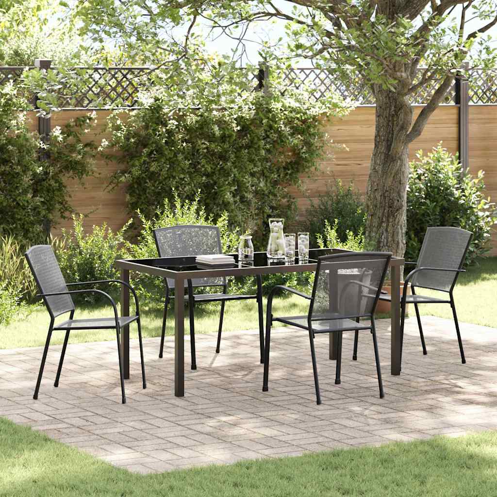 Garden Dining Set 5 pcs Anthracite Steel