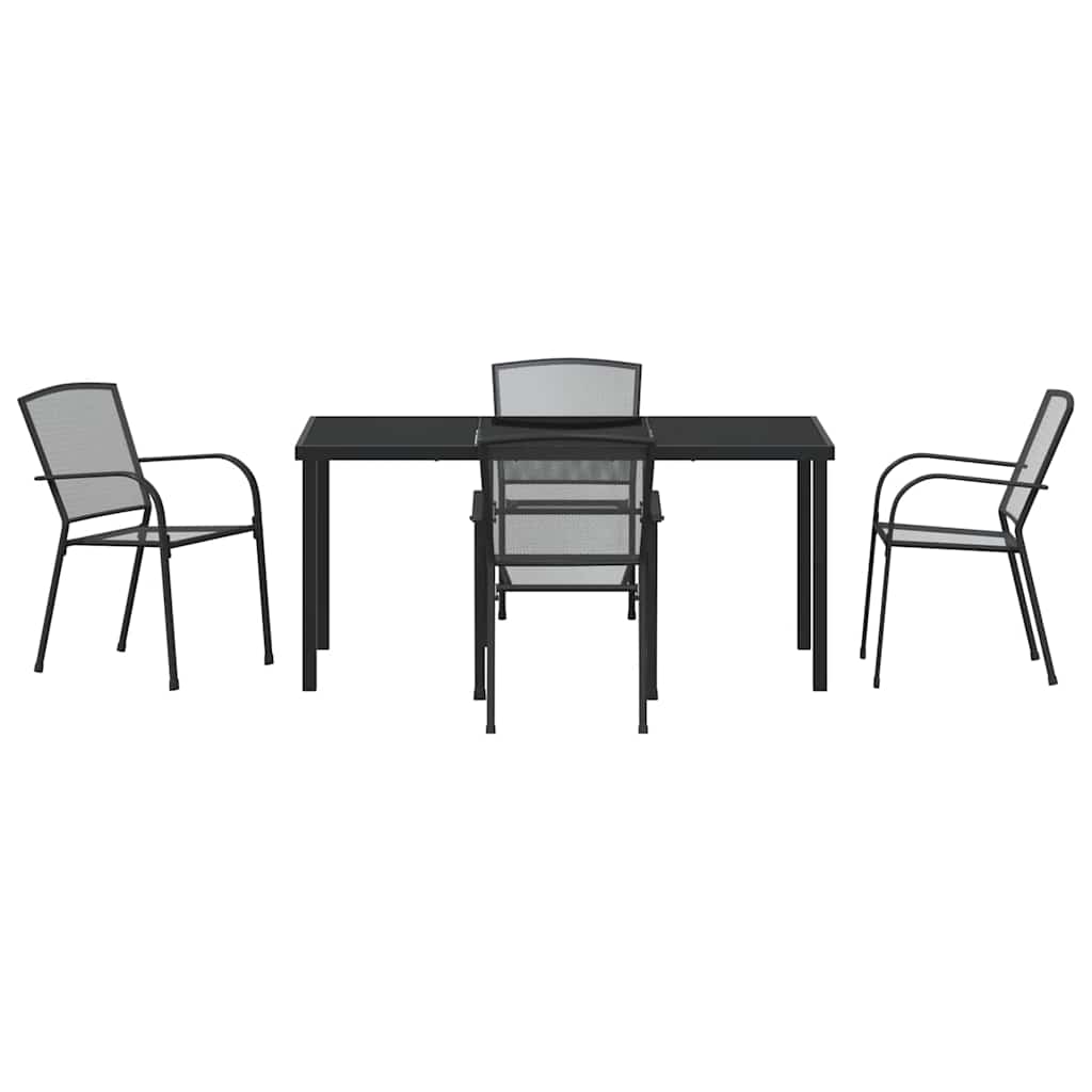Garden Dining Set 5 pcs Anthracite Steel