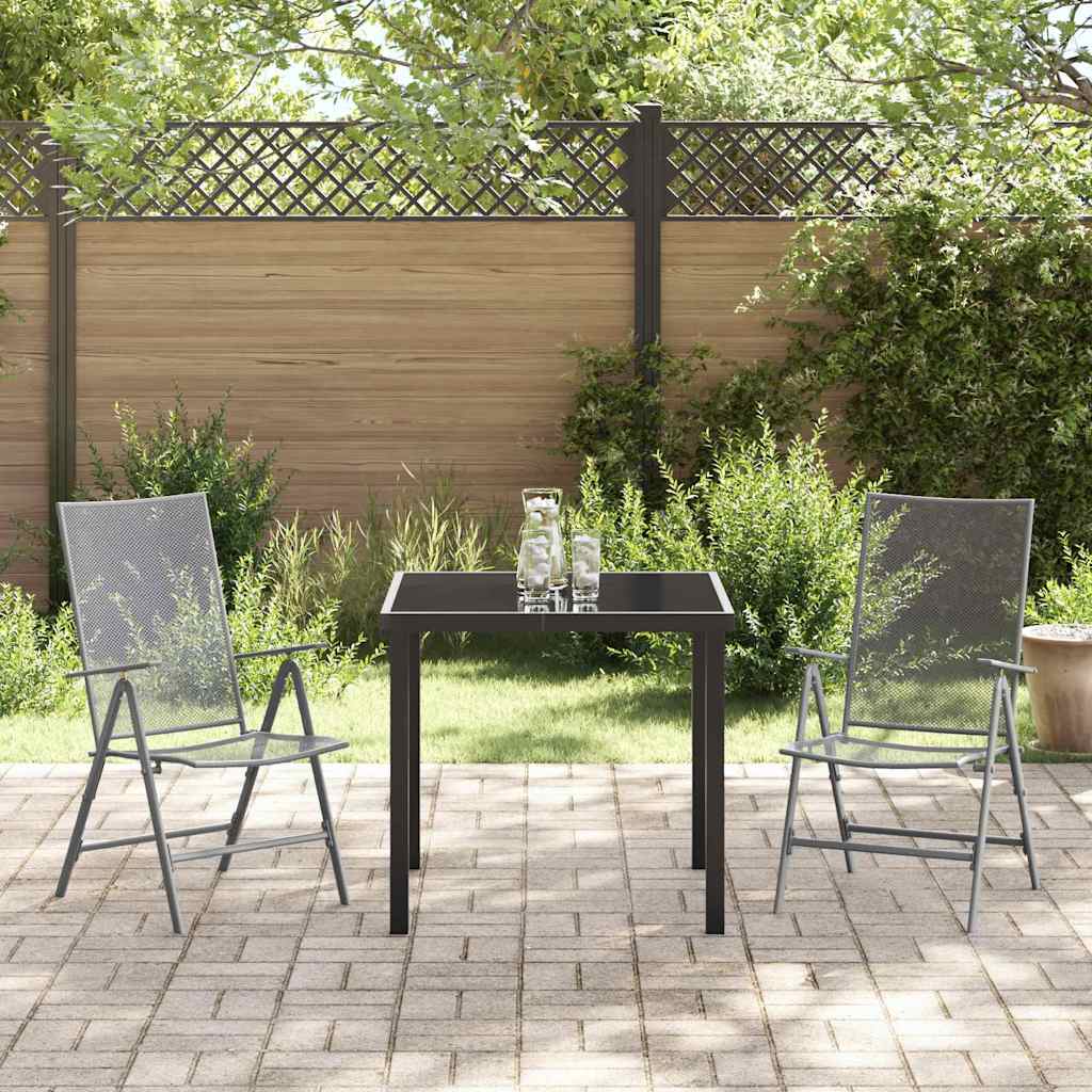 Garden Dining Set Folding 3 pcs Anthracite Steel