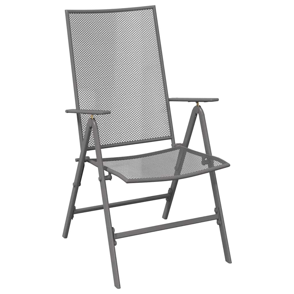 Garden Dining Set Folding 3 pcs Anthracite Steel