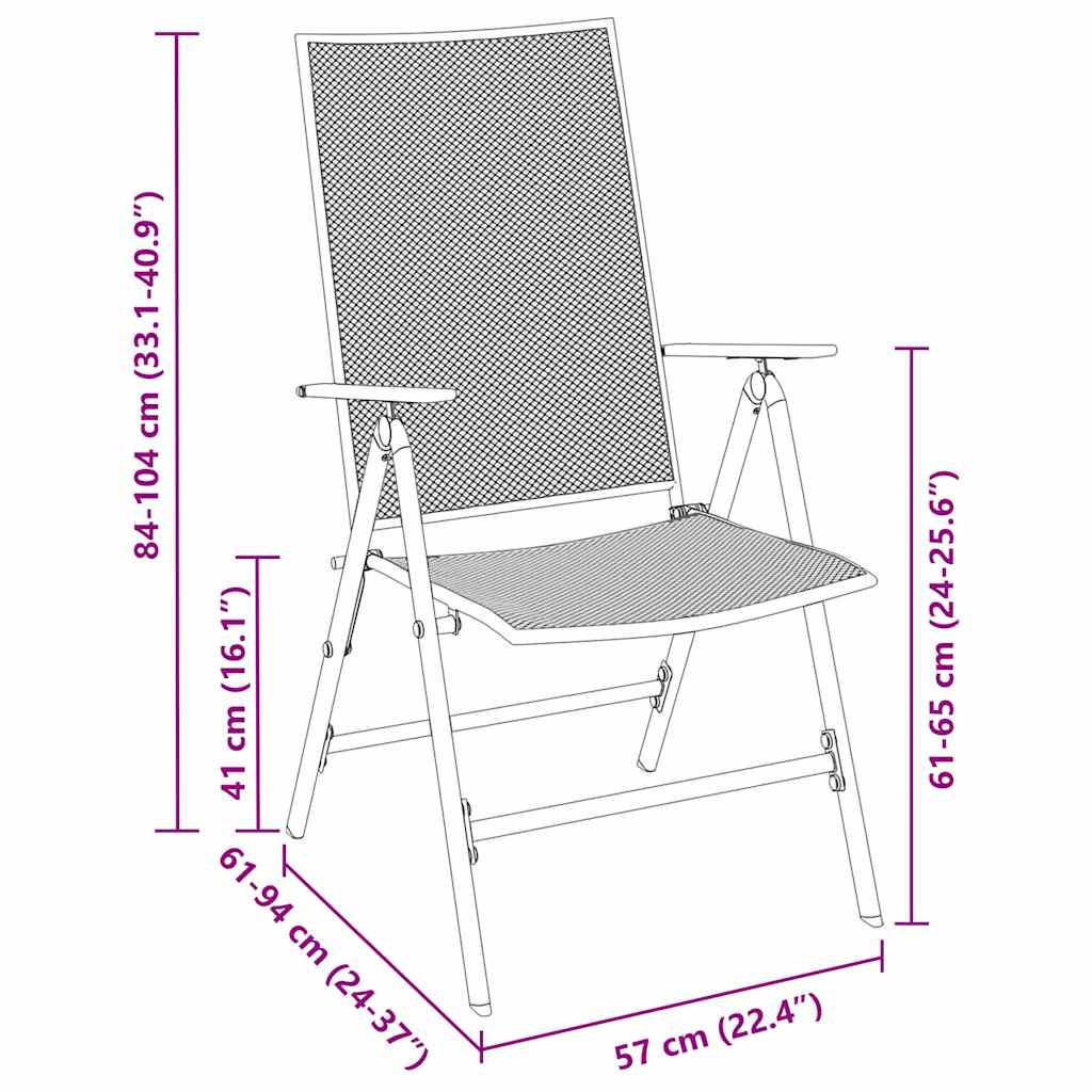Garden Dining Set Folding 3 pcs Anthracite Steel